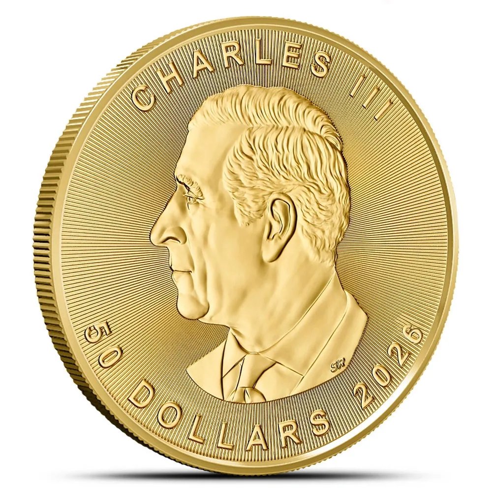 Gold Canadian Maple Leaf reverse